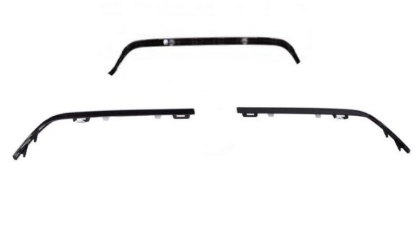 NEW GENUINE MERCEDES MB C W205 C63 AMG REAR BUMPER TRIM STRIP GLOSS BLACK KIT