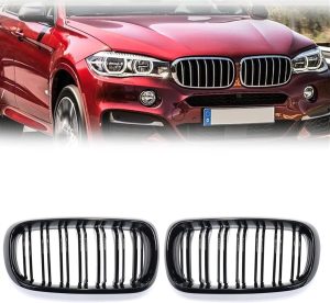 BMW NEW GENUINE X6 X5 F15 F16 FRONT M PERFORMANCE KIDNEY GRILLES BLACK SET