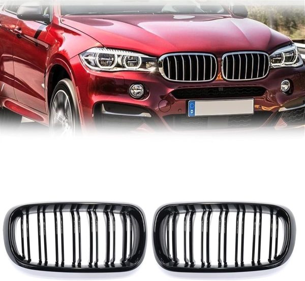 BMW NEW GENUINE X6 X5 F15 F16 FRONT M PERFORMANCE KIDNEY GRILLES BLACK SET