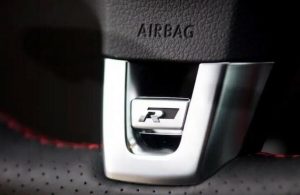 NEW GENUINE VOLKSWAGEN STEERING WHEEL CHROME R LINE CLIP BADGE EMBLEM 1K8419685BPOP