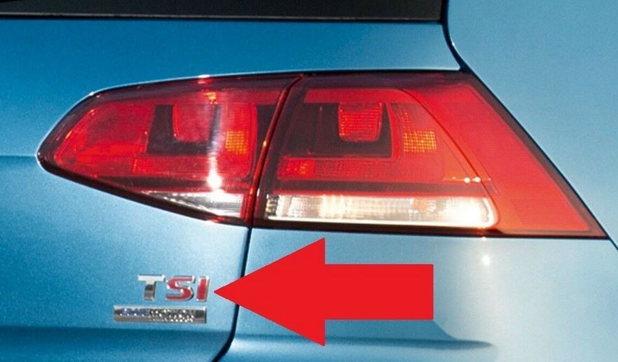 NEW GENUINE VW GOLF TIGUAN TOURAN 2003-2011 REAR RED TSI LETTERING BADGE EMBLEM 5M0853675DGQF - Image 3