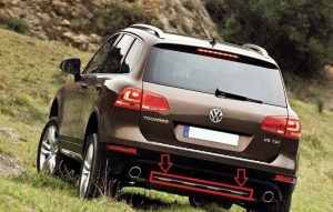 NEW GENUINE VW TOUAREG 11-14 REAR BUMPER LOWER SILVER UNDERRUN BAR 7P6807532AAV3