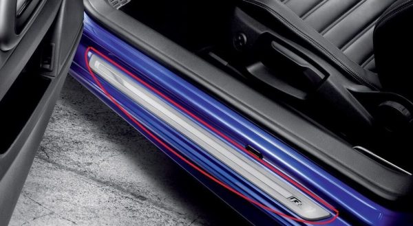 NEW GENUINE VW SCIROCCO R DOOR ENTRY SILL STRIP BRUSHED CHROME PAIR SET 2PCS 1K8853537CHE1 - Image 5