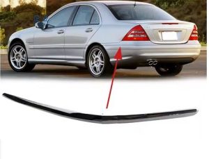 NEW GENUINE MERCEDES BENZ C CLASS W203 REAR BUMPER CHROME FACING LEFT SIDE A2038850174