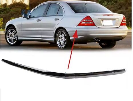 NEW GENUINE MERCEDES BENZ C CLASS W203 REAR BUMPER CHROME FACING LEFT SIDE A2038850174