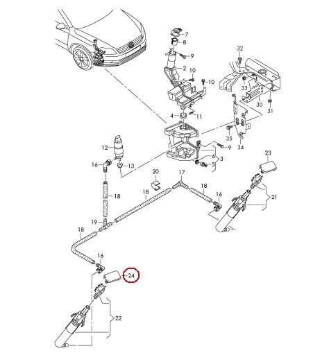 NEW GENUINE VW PASSAT 11-15 ALLTRACK FRONT HEADLIGHT WASHER COVER CAP LEFT N/S 3AA955109AGRU - Image 2