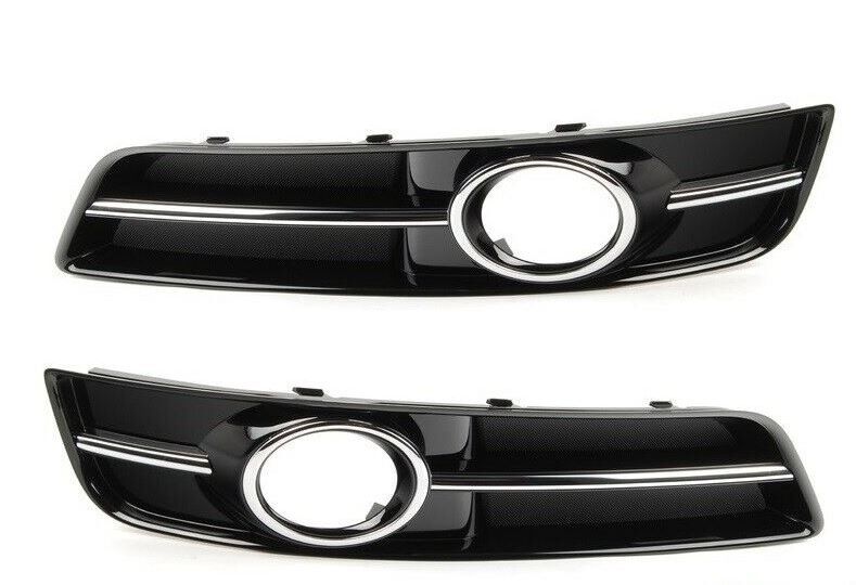NEW GENUINE AUDI A3 09-13 O/S RIGHT N/S LEFT BUMPER FOG LIGHT CHROME GRILL SET