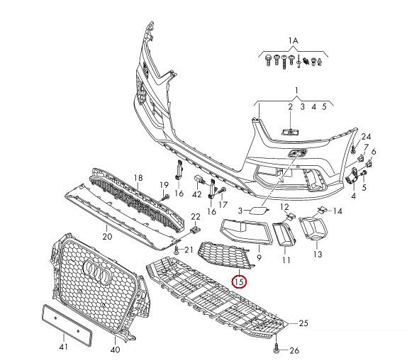 NEW GENUINE AUDI RSQ3  2014-2018 N/S LEFT BUMPER AIR VENT GRILL 8U0807681GT94 - Image 4