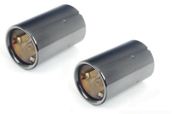 BMW NEW GENUINE 1 2 3 4 SERIES EXHAUST TAIL PIPE TRIM BLACK PAIR SET 2 PIECE 18307610636