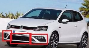 GENUINE VW POLO GTI 15-17 FRONT BUMPER LOWER LEFT RIGHT CENTER GRILL SET 5 PCS