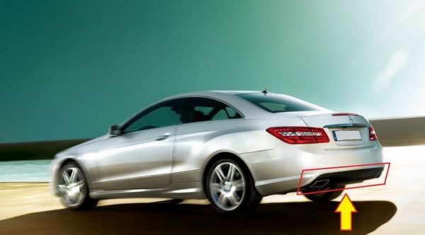 NEW GENUINE MERCEDES MB E COUPE W207 AMG REAR BUMPER DIFFUSER WITH TAIL PIPES - Image 3