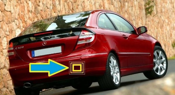 NEW GENUINE MERCEDES MB CL203 COUPE SPORT REAR BUMPER TOW HOOK EYE COVER PRIMED A20388508269999 - Image 4