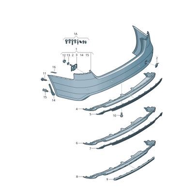 NEW GENUINE AUDI A4 B8 S-LINE AVANT REAR BUMPER SPOILER DIFFUSER 8K0807521KY9B - Image 4