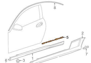 NEW GENUINE MERCEDES BENZ MB C W204 12-15 ROCKER MOLDING MOUNT BRACKET LEFT N/S A2046980162 - Image 2