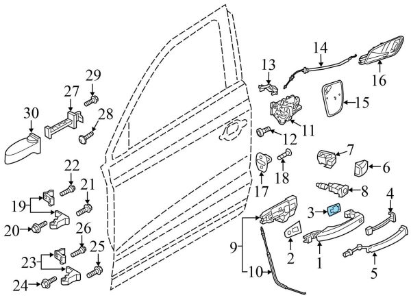 Audi Exterior Door Handle Seal / Gasket (Rear) 8T0837211 - Image 3