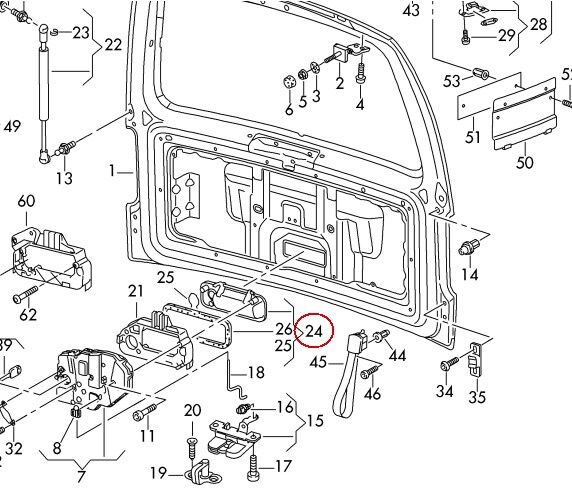 NEW GENUINE VW CADDY 04-11 REAR TRUNK BOOT HANDLE BLACK 2K0827561A 3FZ - Image 3