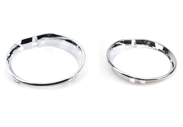 NEW MINI GENUINE COUNTRYMAN F60 FRONT BUMPER FOG LIGHT CHROME TRIM RING SET