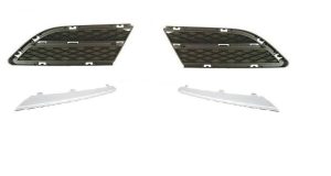 BMW NEW E90 E91 LCI FRONT BUMPER FOG LIGHT GRILLE WITH ALUMINIUM FINISHER SET