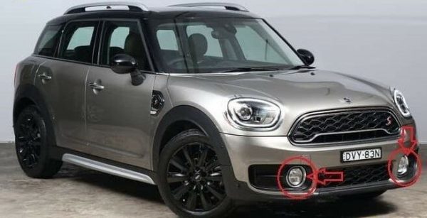 NEW MINI GENUINE COUNTRYMAN F60 FRONT BUMPER FOG LIGHT CHROME TRIM RING SET - Image 3