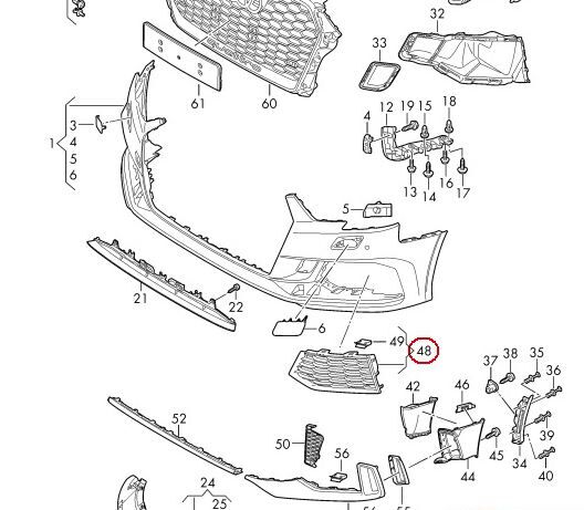 NEW GENUINE AUDI RS3 17-18 FRONT BUMPER LOWER LEFT N/S AIR VENT GRILL BLACK 8V5807681AGT94 - Image 4