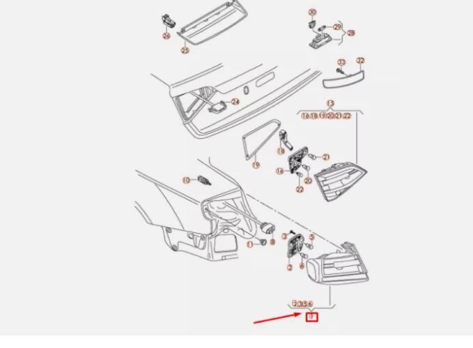 NEW GENUINE AUDI A4 B8 REAR LEFT OUTER LED TAILLIGHT 8K5945095K - Image 2
