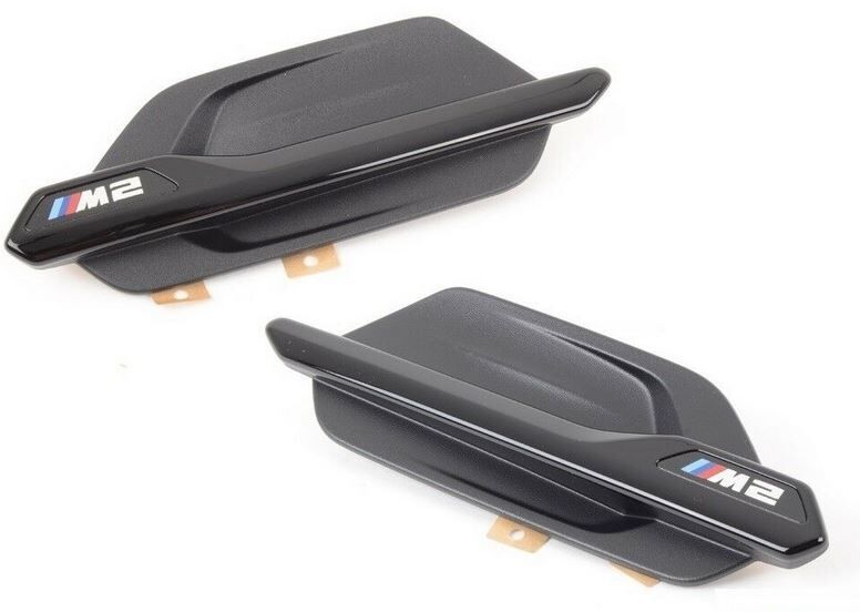 BMW NEW GENUINE 2 SERIES M2 F87 M PERFORMANCE GLOSS BLACK FENDER GRILL PAIR SET