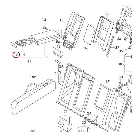 NEW GENUINE AUDI A6 11-16 A7 11-16 REAR ARMREST CUP HOLDER SURROUND TRIM GREY 4G8863289AJD1 - Image 2