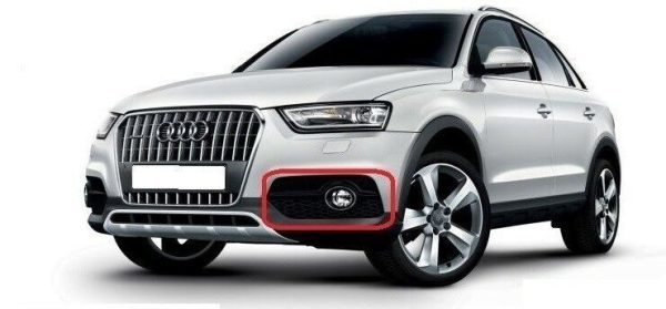 NEW GENUINE AUDI Q3 12-16 O/S RIGHT N/S LEFT BUMPER FOG LIGHT GRILL SATIN BLACK - Image 3