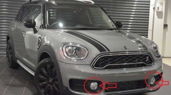 NEW GENUINE MINI F60 COUNTRYMAN 2016 - 2018 BLACK FRONT FOG LIGHT TRIM RING SET - Image 3