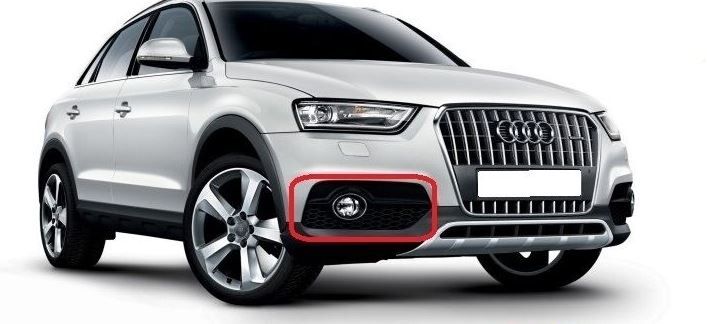 NEW GENUINE AUDI Q3 12-16 O/S RIGHT BUMPER FOG LIGHT GRILL SATIN BLACK 8U0807682ESP9 - Image 2