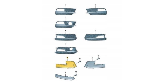 NEW GENUINE AUDI A5 13-15 FRONT S-LINE LEFT FOG GRILL BACK COVER TRIM 8T0807151D - Image 2