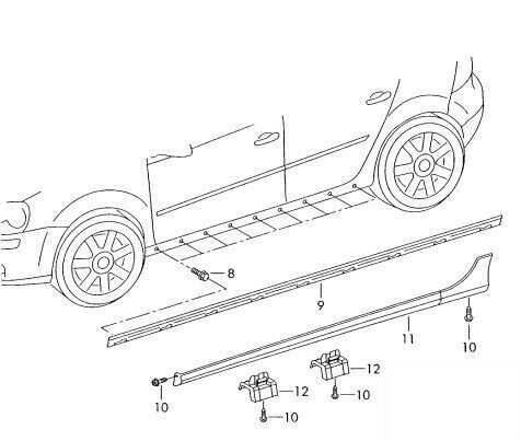 NEW GENUINE VW GOLF MK5 MK6 2004-2013 ONE SIDE SKIRT FIXING SET OF 6 PIECES - Image 4