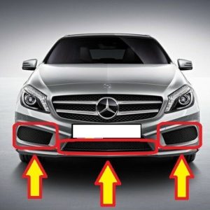 NEW GENUINE MERCEDES BENZ MB A CLASS W176 AMG FRONT BUMPER LOWER GRILL KIT SET