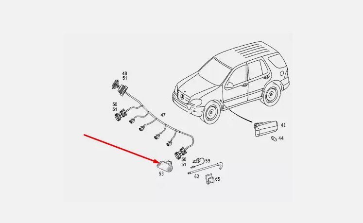 NEW GENUINE MERCEDES MB ML CLASS W163 FOG LIGHT ASSEMBLY RIGHT O/S A1638200428 - Image 3