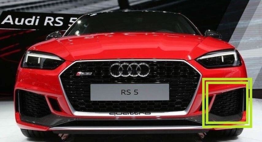 NEW GENUINE AUDI RS5 17-18 FRONT BUMPER LOWER LEFT N/S AIR VENT GRILL BLACK 8W6807681PT94 - Image 2