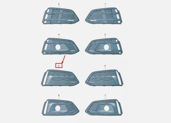 NEW GENUINE AUDI A5 2017-2018 FRONT BUMPER FOG LIGHT GRILL RIGHT O/S 8W6807682MRU6 - Image 3