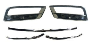 NEW GENUINE VW GOLF R-LINE MK7 13-17 LOWER CHROME TRIM AND FOG LIGHT GRILL SET