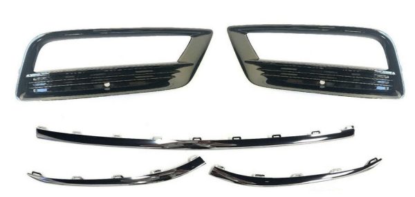NEW GENUINE VW GOLF R-LINE MK7 13-17 LOWER CHROME TRIM AND FOG LIGHT GRILL SET