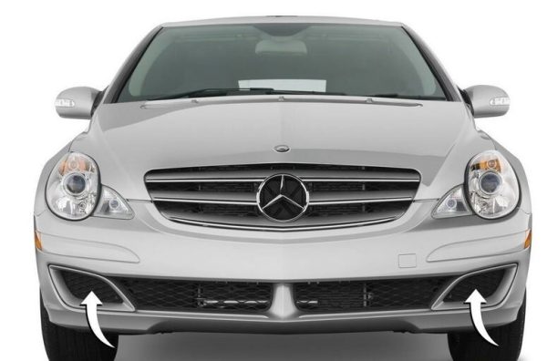 NEW GENUINE MERCEDES BENZ R W251 FRONT BUMPER FOG LIGHT COVER GRILL PAIR SET - Image 5