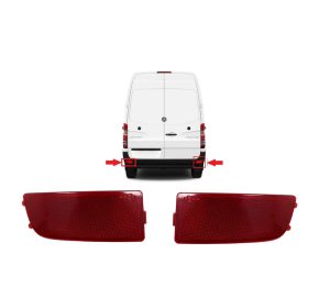 NEW GENUINE VW VOLKSWAGEN CRAFTER 06-16 REAR BUMPER REFLECTOR SET LEFT+RIGHT