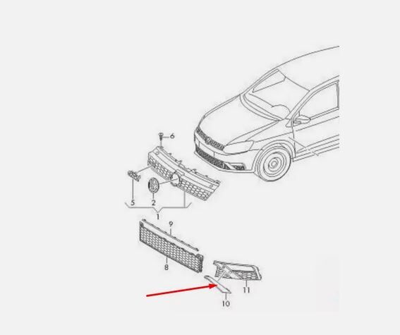 NEW GENUINE VOLKSWAGEN POLO 6C FRONT BUMPER LEFT GRILLE TRIM 6C0854321GRU - Image 2