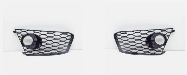 NEW GENUINE AUDI RS6 13-18 O/S RIGHT N/S LEFT FRONT BUMPER FOG LIGHT GRILL SET - Image 3