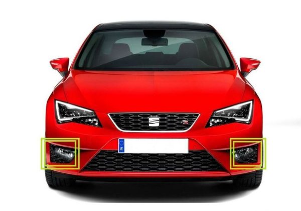 NEW GENUINE SEAT LEON FR 13-17 FRONT RIGHT LEFT FOG LIGHT GRILL SET 2PCS BLACK - Image 2