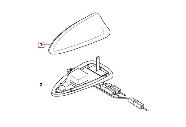 BMW NEW GENUINE E60 EMPTY HOUSING FOR ROOF ANTENNA SHARK FIN COVER 65206926461 - Image 3
