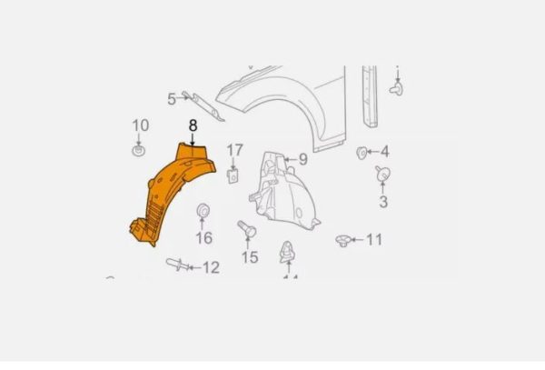 NEW GENUINE Mercedes-Benz C W204 FRONT RIGHT WHEEL HOUSING LINER FRONT PART A2046905930 - Image 2