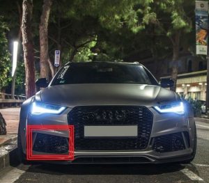 NEW GENUINE AUDI RS6 13-18 O/S RIGHT FRONT BUMPER FOG LIGHT GRILL 4G0807682TT94