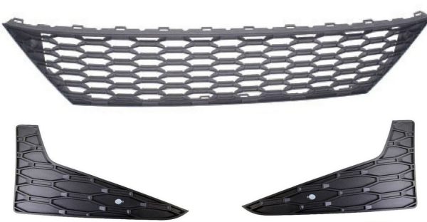 NEW GENUINE SEAT LEON FR 13-17 FRONT LOWER RIGHT LEFT CENTER GRILL SET BLACK