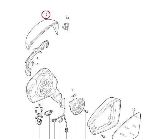 NEW GENUINE VOLKSWAGEN TIGUAN 2017-2018N/S LEFT DOOR MIRROR CAP TRIM PRIMED 5NA857537GRU - Image 3