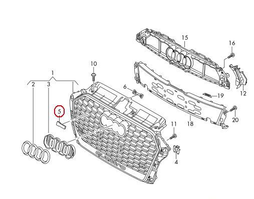 NEW GENUINE AUDI RS3 17-18 FRONT RS3 BADGE GRILL EMBLEM CHROME 8V5853736B 2ZZ - Image 3