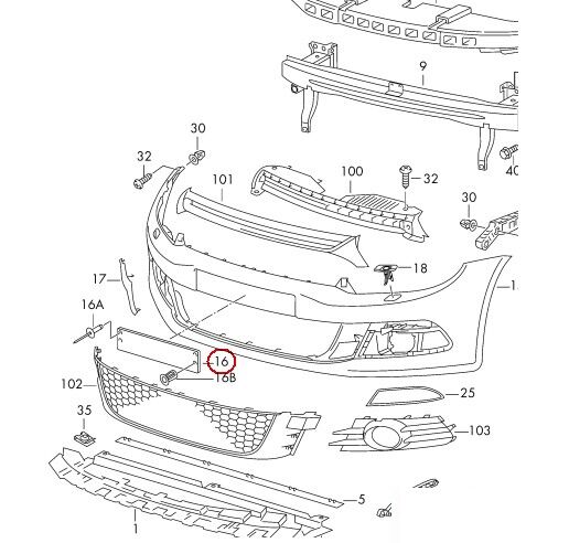 NEW GENUINE VW SCIROCCO 2009-2014 FRONT BUMPER LICENCE PLATE HOLDER BLACK 1K8807287B9B9 - Image 2